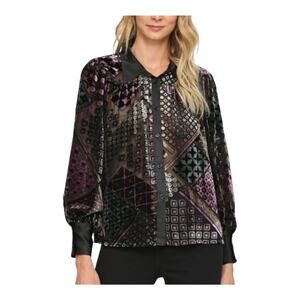 Fate Whimsigoth Velvet Burnout Art to Wear Womens size Small Old Money fairy Top